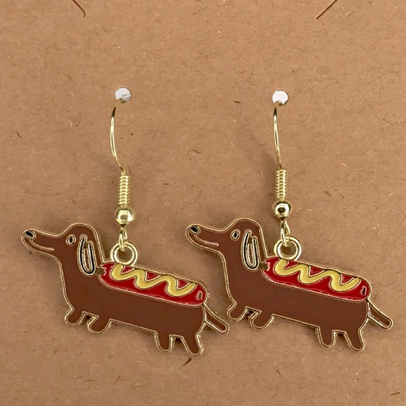 Jewelry - Dachshund Hotdog Earrings